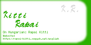 kitti rapai business card